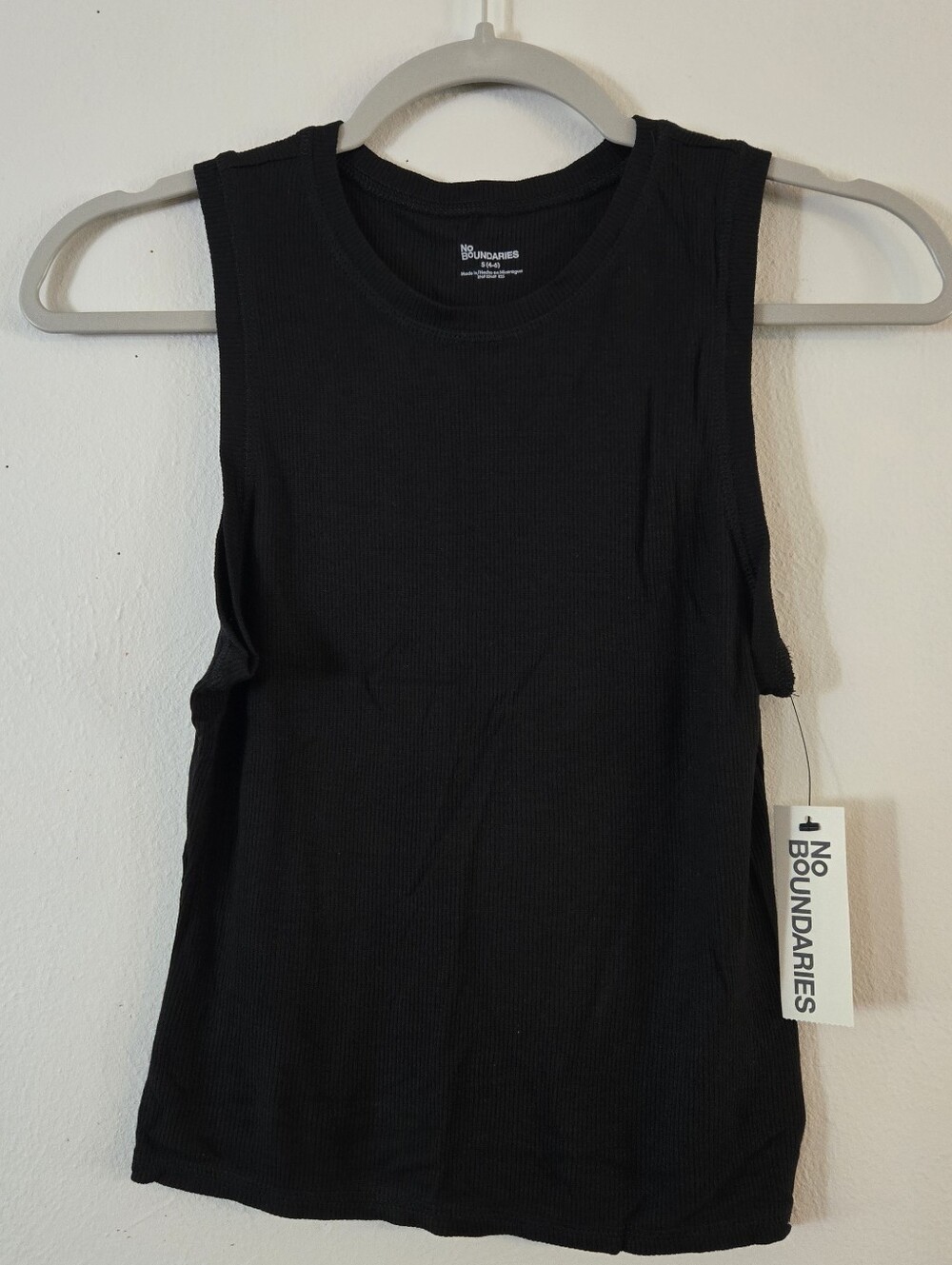 No Boundaries Black Ribbed Sleeveless Tank